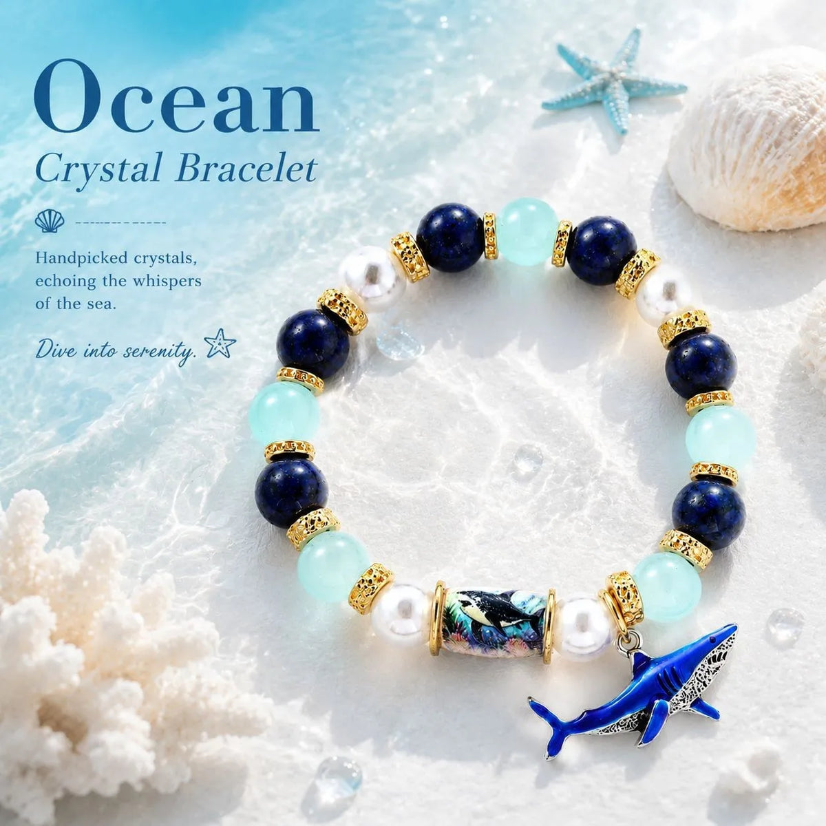 Ocean Animals Colorful Beaded Bracelet – Handcrafted Gift Beaded Bracelet SWANS 7