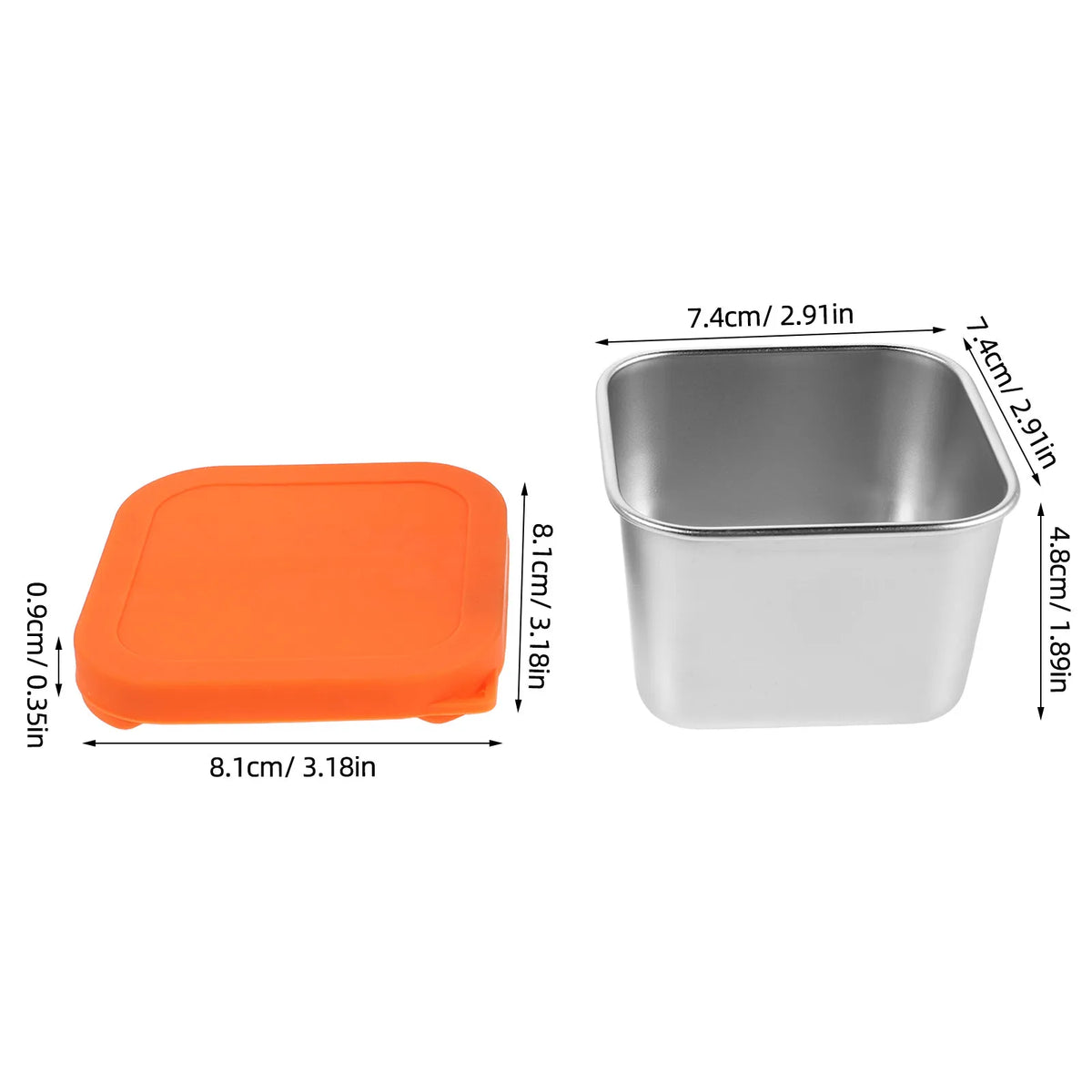 2-Pack Stainless Steel Sauce Containers – Leakproof Silicone Lid Food Storage Containers SWANS