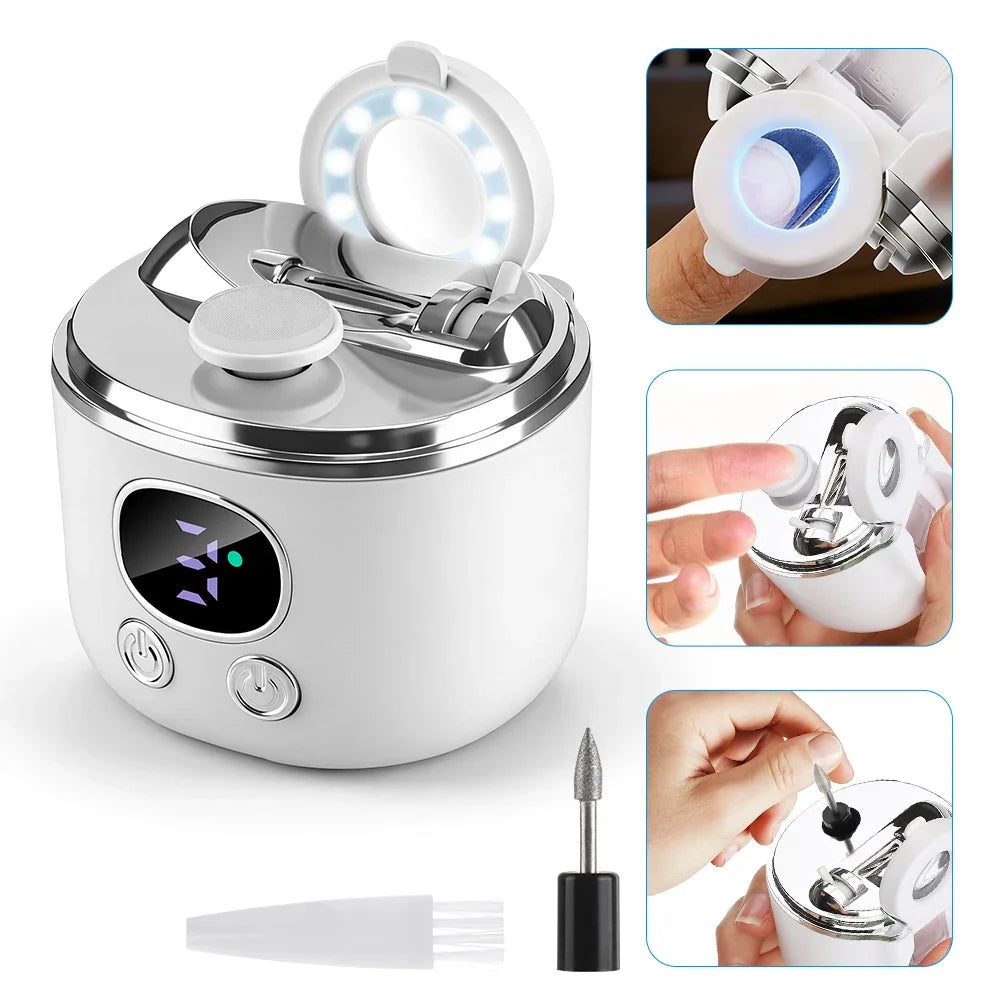 AFDEAL 3-in-1 Electric Nail Trimmer | LED, LCD & Dual Blade Electric Nail Trimmer SWANS