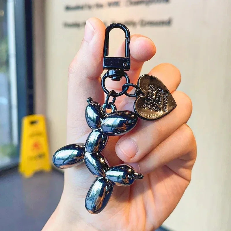 Punk Balloon Dog Keychain – Cartoon Bag Charm & Key Fob Fashion Keychain SWANS