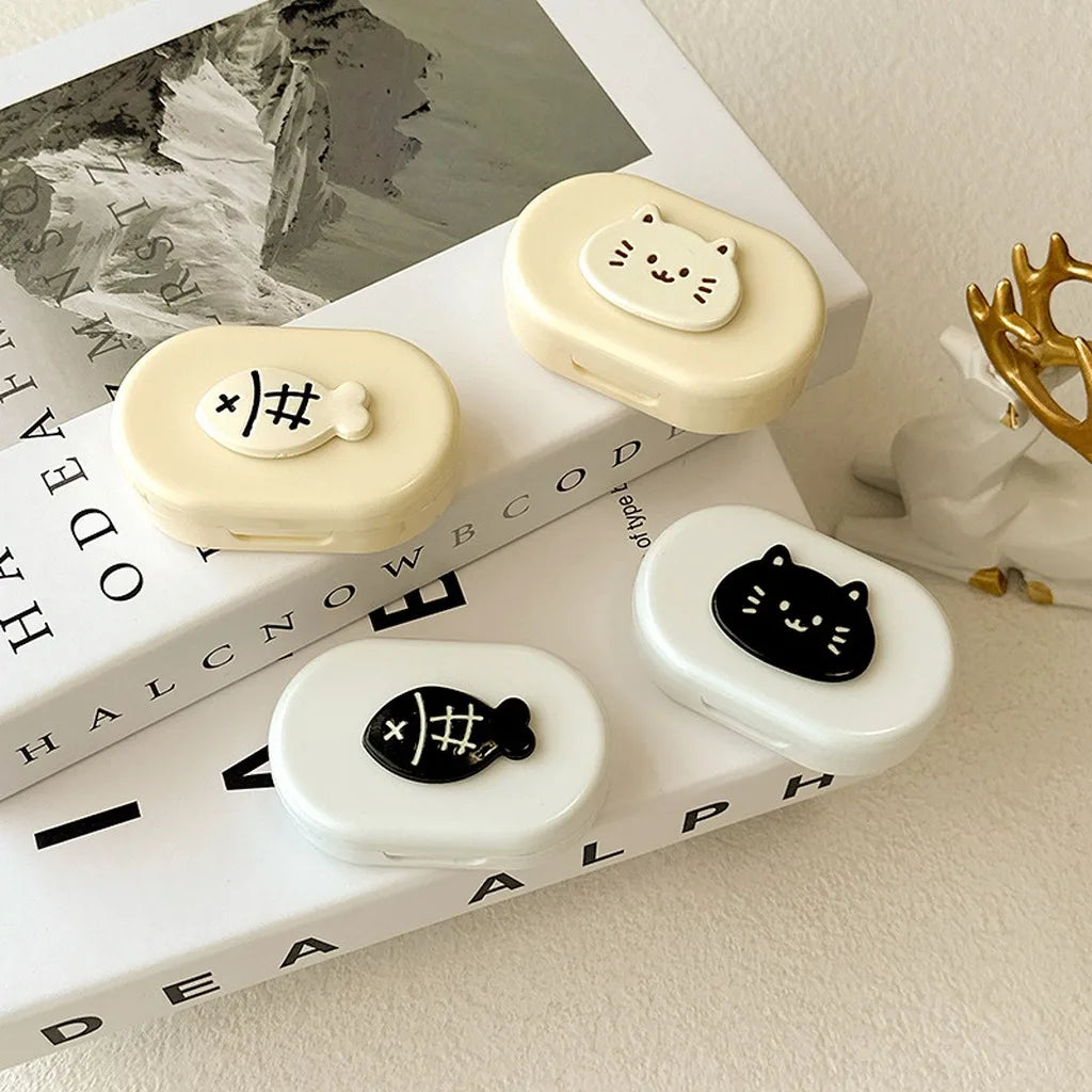 Flip Contact Lens Case with Mirror, Tweezer & Applicator Contact Lens Case SWANS