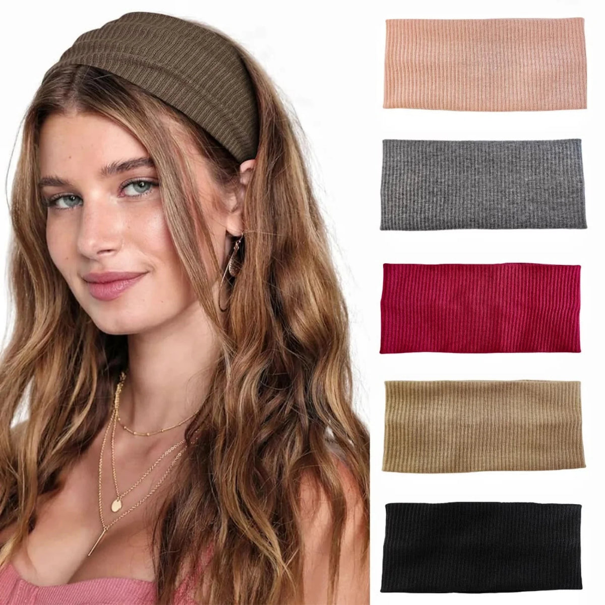 Women's Wide Bohemian Headband – Anti-Slip Elastic Hair Band Bohemian Headband SWANS