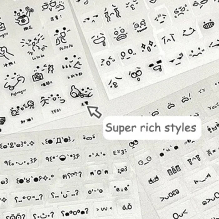 10-Pack Transparent Emoticon Stickers – Waterproof Journal Decor Decorative Stickers SWANS