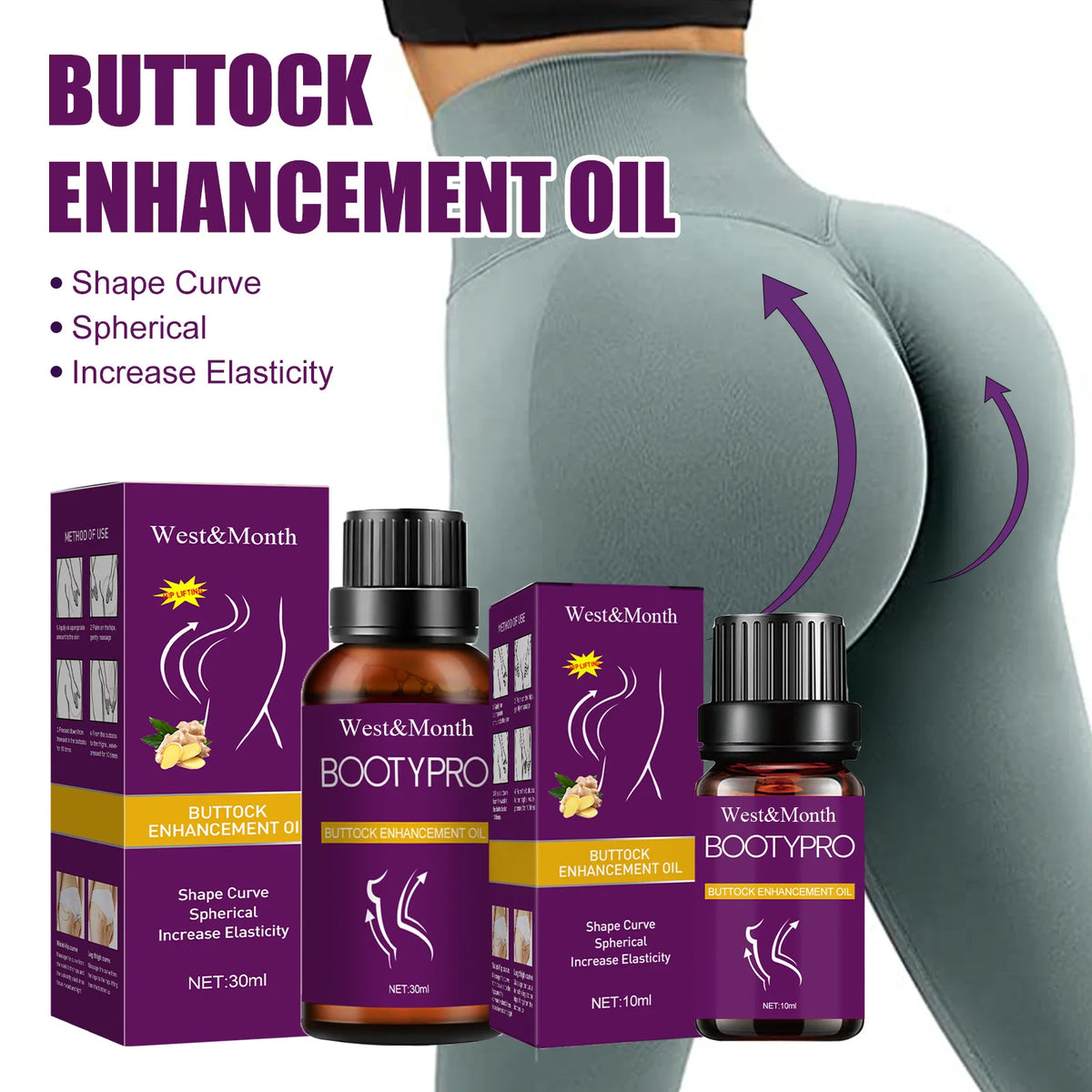 Hip Lifting Firming Massage Oil – Natural Plant Formula Body Massage Oil SWANS