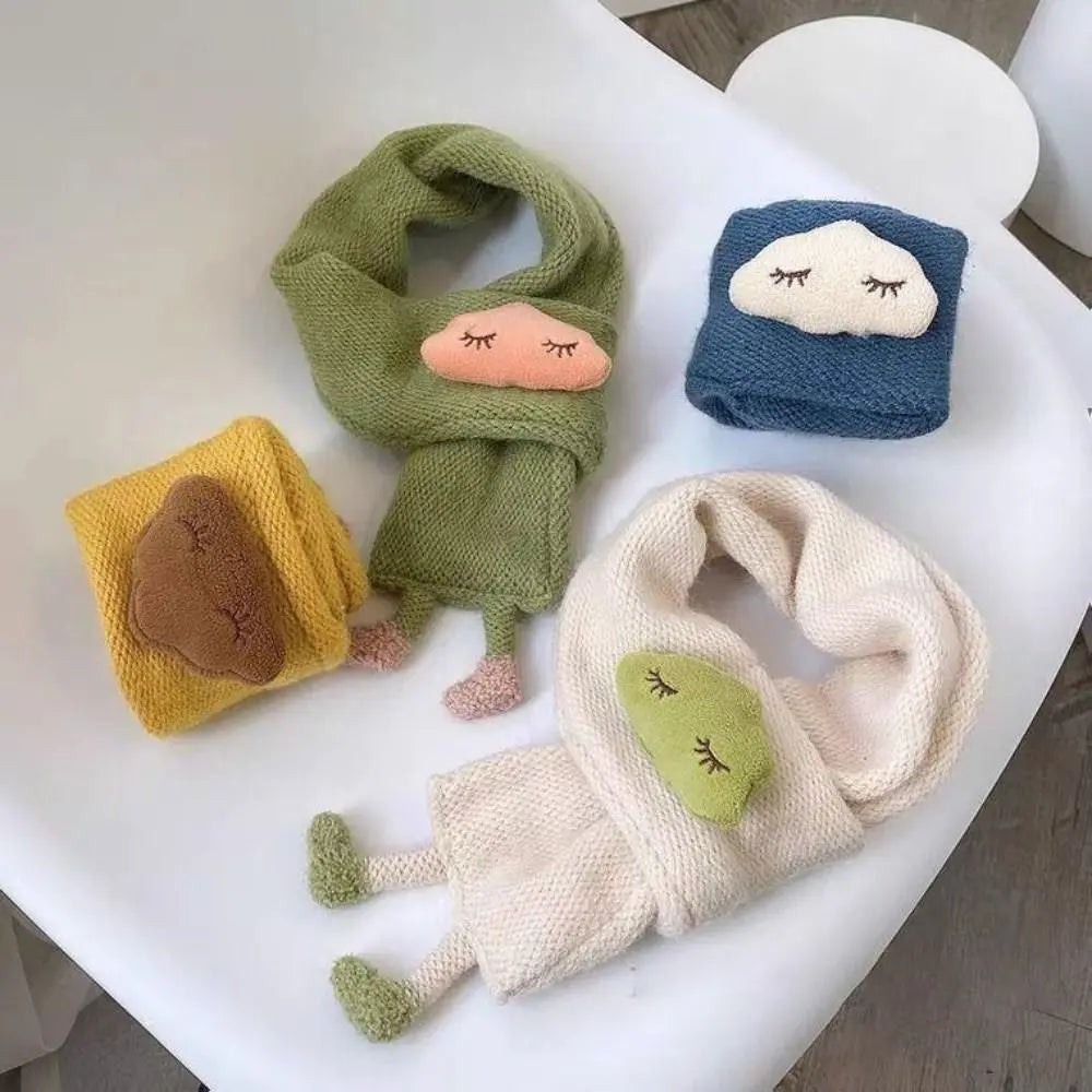 Korean Knit Baby Scarf – Cartoon Cloud Toddler Neck Wrap Baby Knit Scarf SWANS