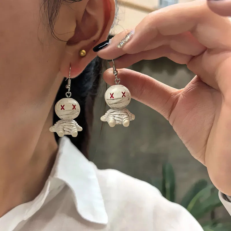 Halloween Mummy Pumpkin Skeleton Resin Dangle Earrings Resin Dangle Earrings SWANS
