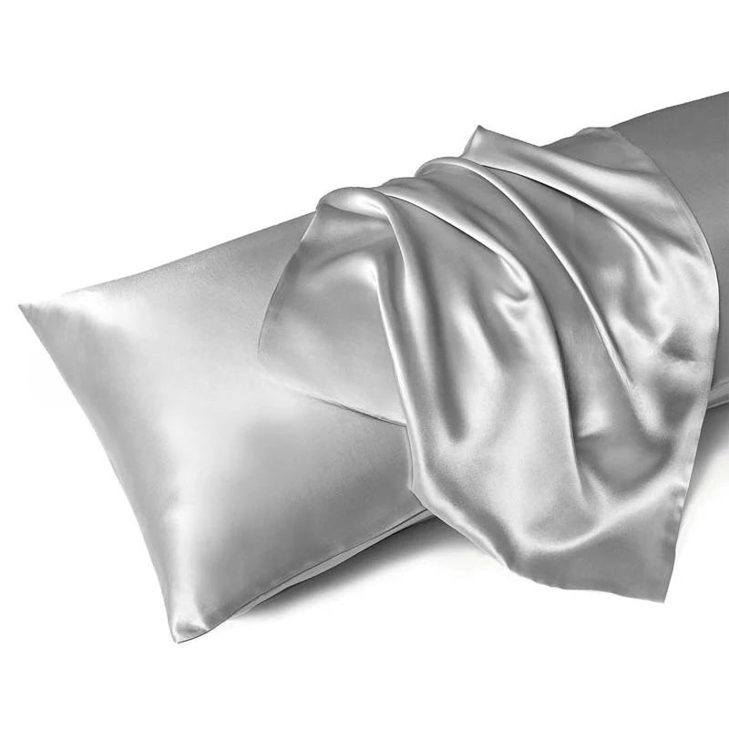 SWANS Satin Pillowcase Pair – Soft, Breathable Envelope Close Satin Pillowcase SWANS slivery 1 Pair 2pcs
