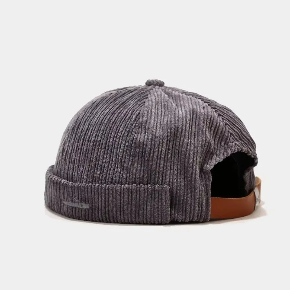 Retro Corduroy Docker Cap – Unisex Brimless Beanie Skullcap Beanie Docker Cap SWANS