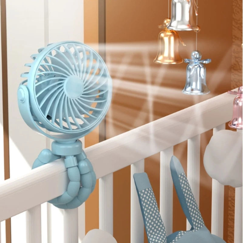 SWANS Bladeless USB Rechargeable Stroller & Neck Fan – Black Portable Bladeless Fan SWANS