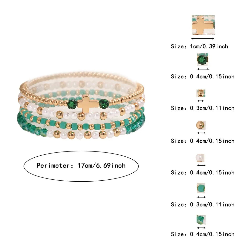 Women's Stackable Beaded Bracelet Set – Handmade Charm Jewelry Beaded Charm Bracelet SWANS