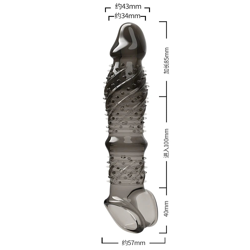 Textured Penis Sleeve TPE G-Spot Stimulating Intimacy Enhancer Intimacy Sleeve SWANS YLH