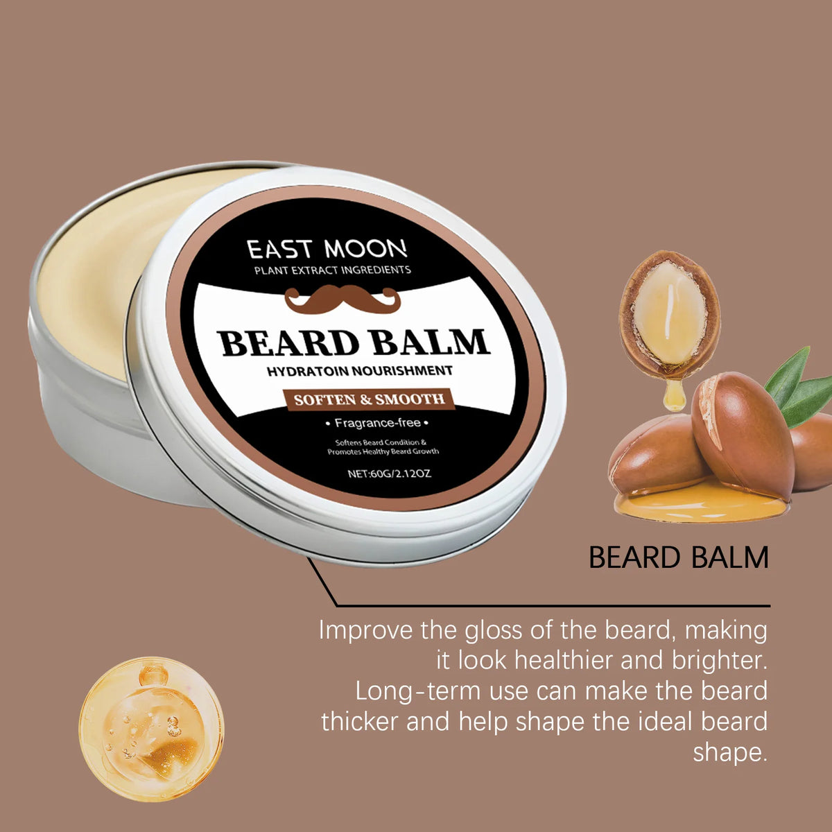 SWANS Beard Balm 60g – Jojoba Oil & Vitamin E for Men Beard Conditioning Balm SWANS
