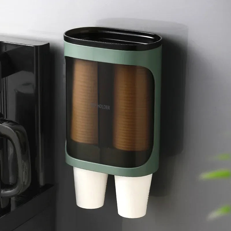 SWANS Automatic Paper Cup Dispenser – Double Wall Mount Holder Cup Dispenser SWANS green