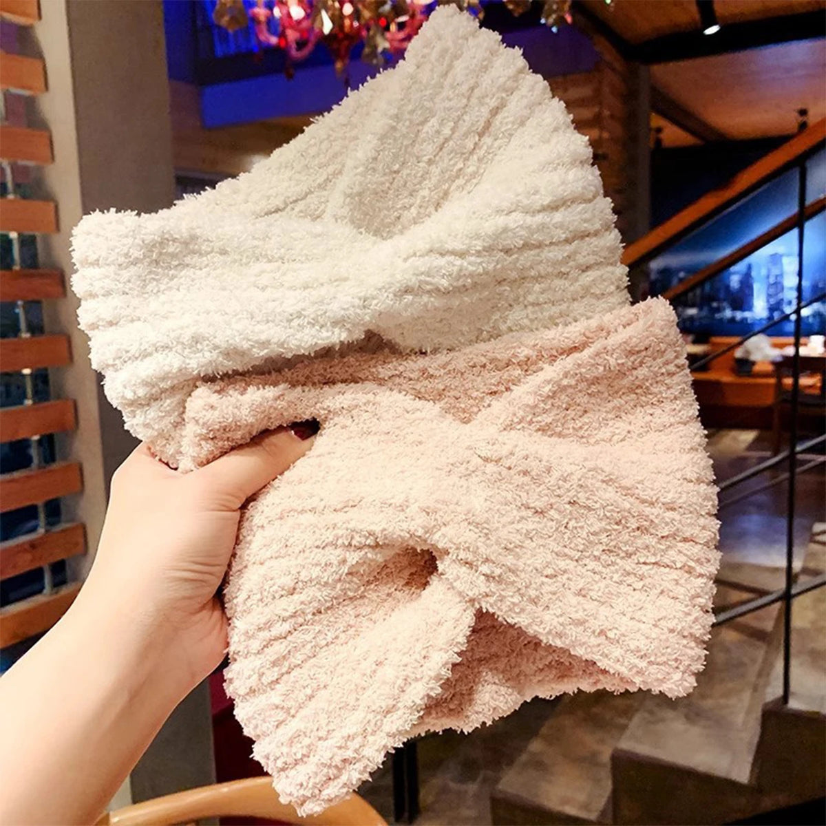 Women's Winter Knit Plush Headband – Warm Wide Turban Band Knit Headband SWANS