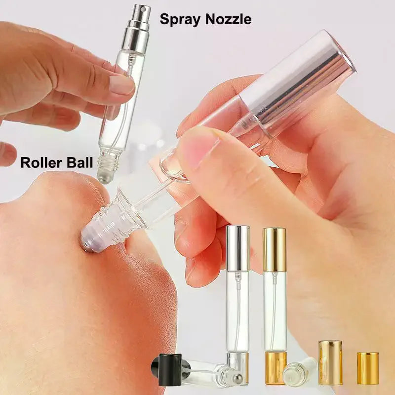 10ml Refillable Perfume Bottle – 2-in-1 Roller & Mist Spray Perfume Atomizer SWANS