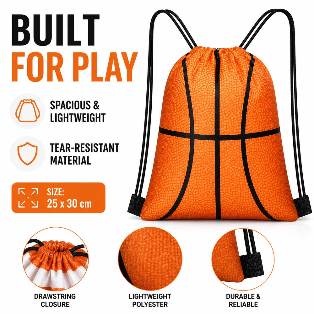 Sports Ball Pattern Drawstring Backpack Cinch Sack Bag Drawstring Backpack SWANS
