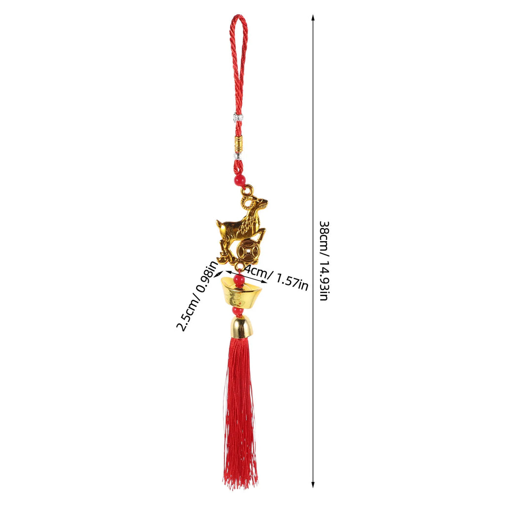 10-Pack Chinese Zodiac Goat Tassel Ornaments – Lunar New Year Holiday Hanging Ornaments SWANS 38X4X2.5CM