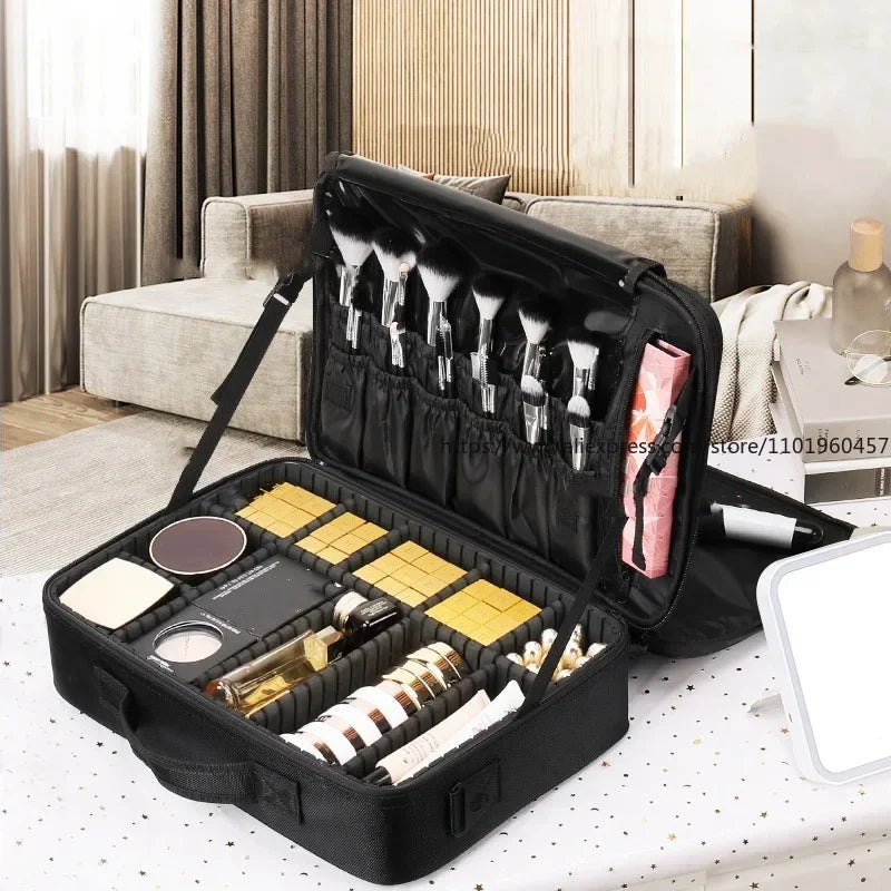 Women Travel Makeup Train Case with Adjustable Dividers Makeup Train Case SWANS