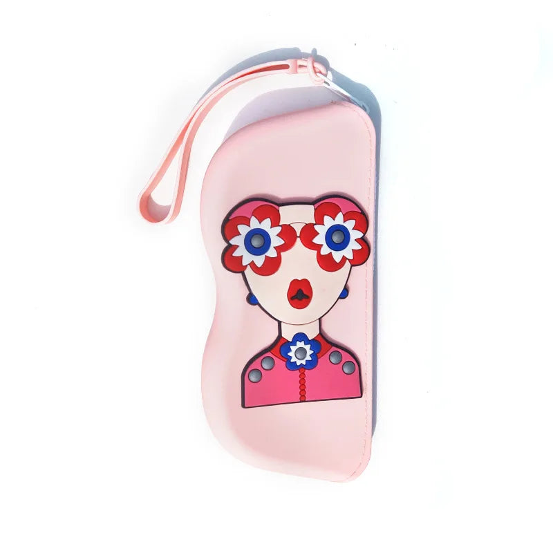 SWANS Silicone Glasses Case – Waterproof Portable Hanging Eyeglasses Case SWANS Pink