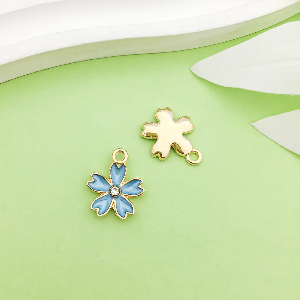 Cherry Blossom Alloy Charm Pendant for DIY Jewelry Making