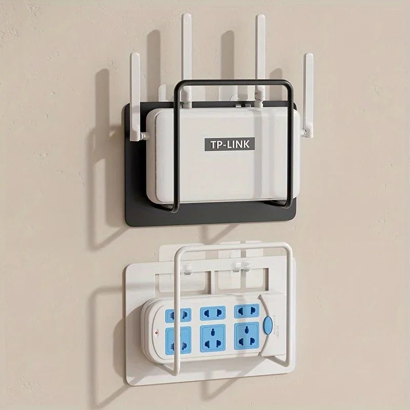 Wall Mount Router Shelf – No-Drill Iron WiFi Storage Holder Wall Storage Shelf SWANS