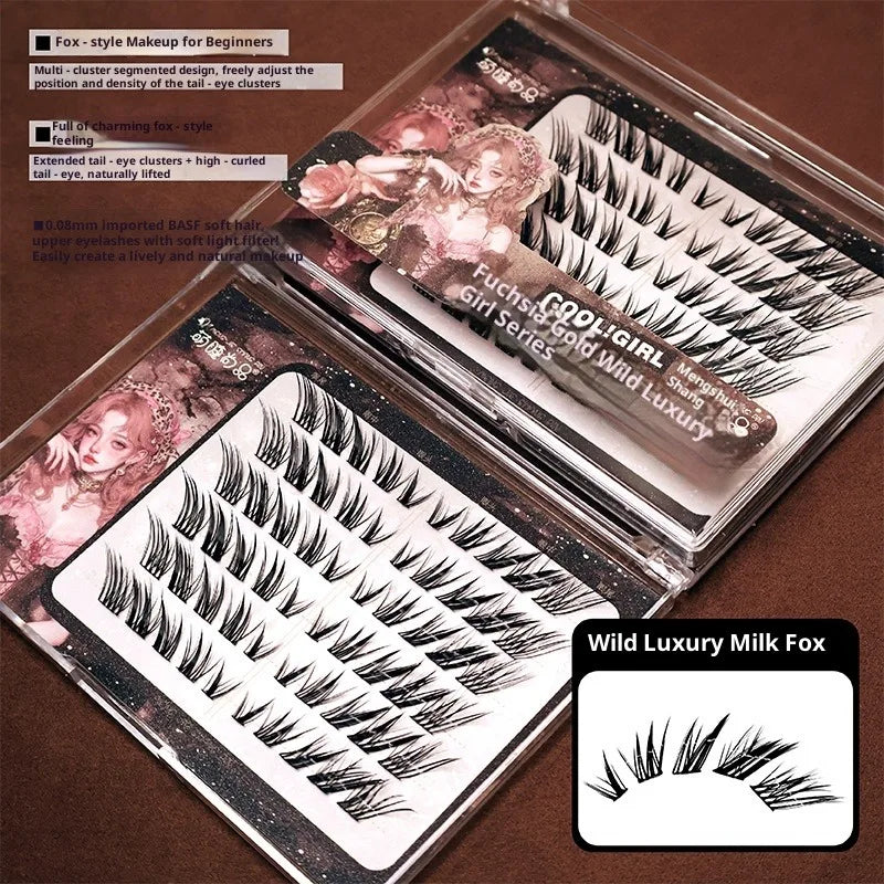Self-Adhesive Glue-Free Cluster Lashes – Natural Cat Eye Look False Eyelashes SWANS