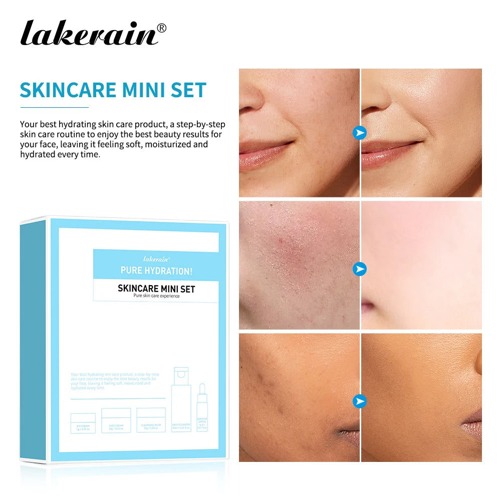 Lakerain 5-Piece Mini Skincare Travel Set – Face & Eye Cream Travel Skincare Set SWANS