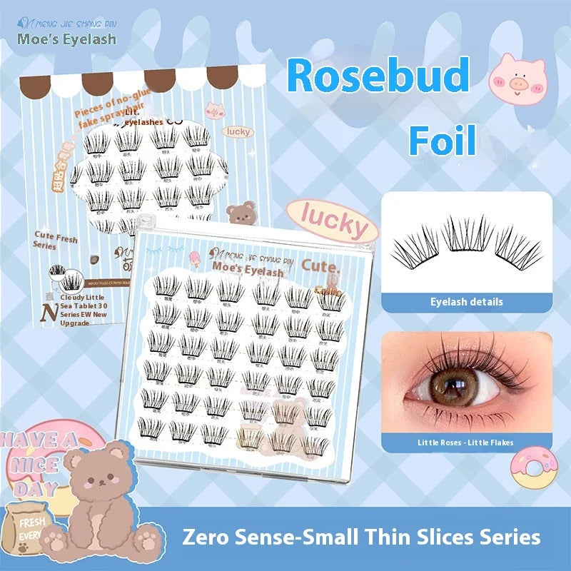 Pre-Glued Cluster Lashes – Natural Volume Individual False Lashes False Cluster Lashes SWANS D C 0.05mm