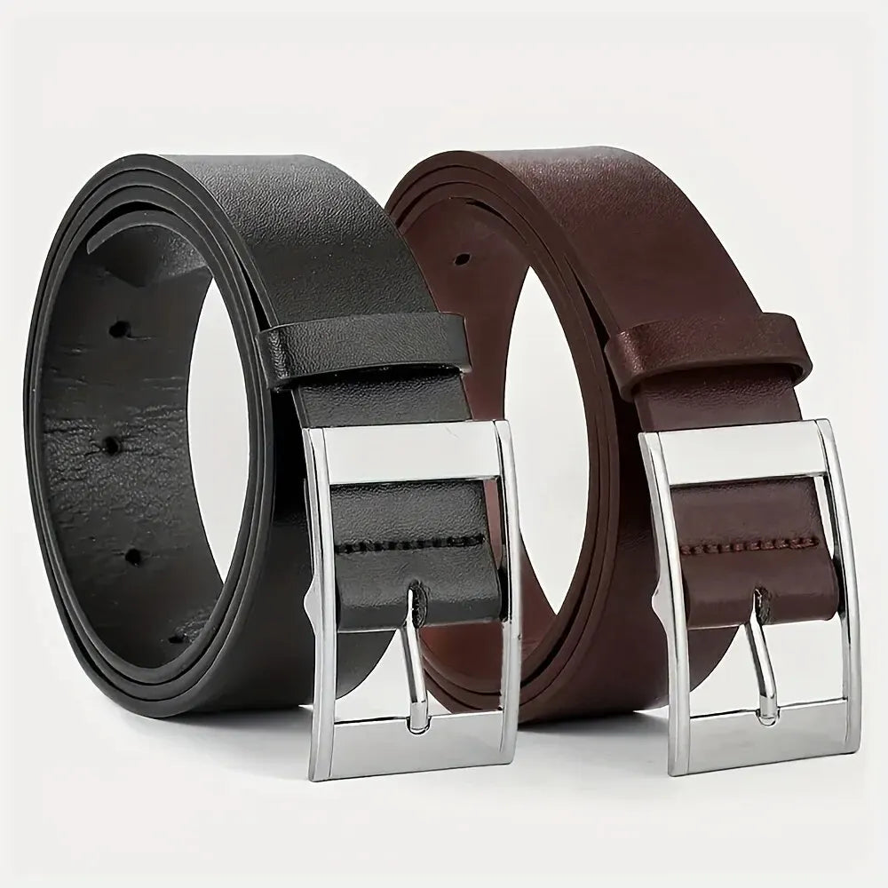 Men's PU Leather Belt – Metal Pin Buckle Casual Jean Belt Men's Leather Belt SWANS