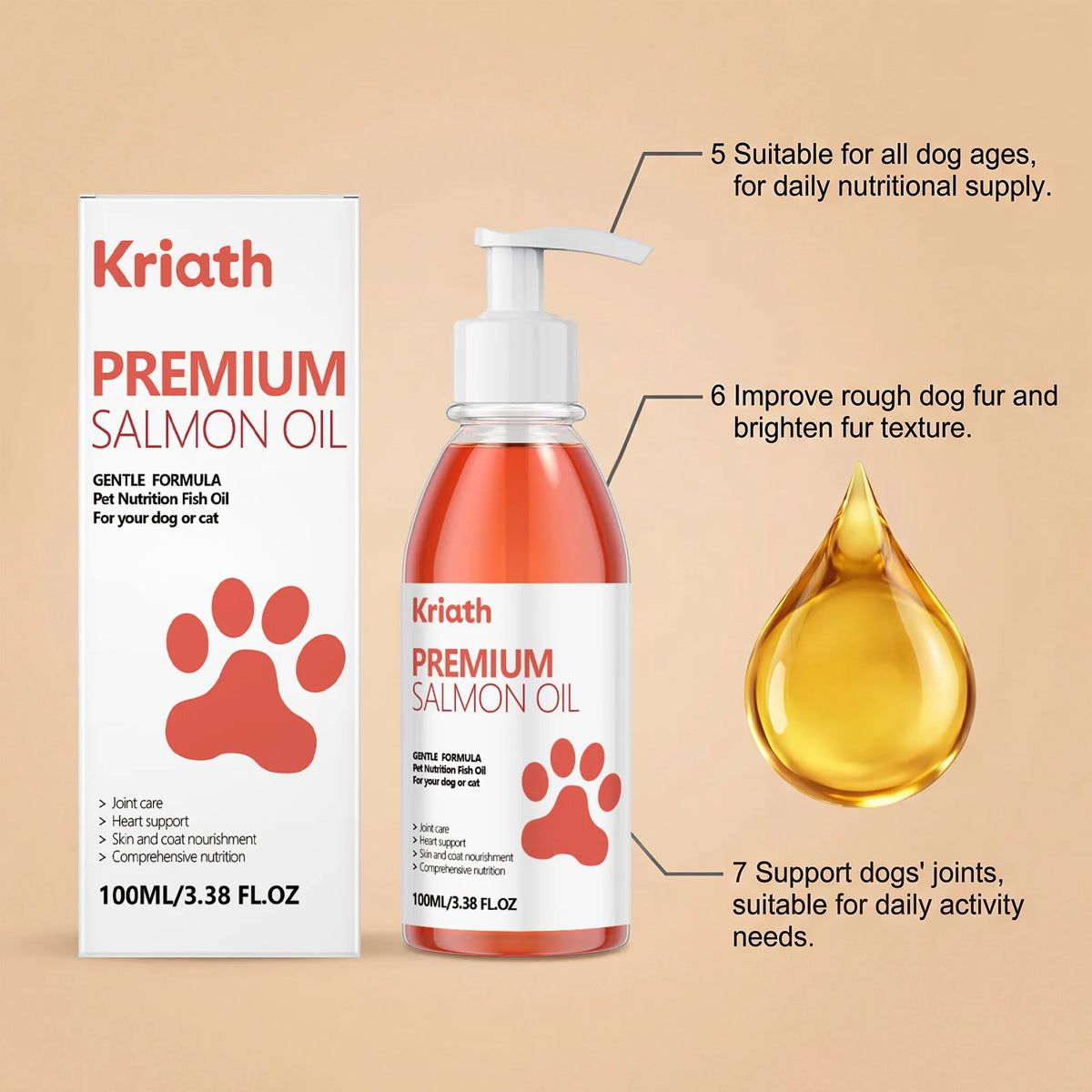 SWANS Salmon Oil for Dogs & Cats – Omega-3 Supplement 100ml Pet Omega-3 Supplement SWANS