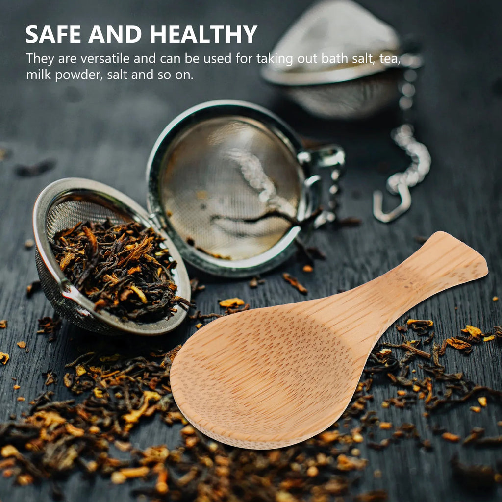 4-Pack Bamboo Tea Spoons – Salt, Sugar & Seasoning Scoop Set Bamboo Kitchen Spoons SWANS Default Title