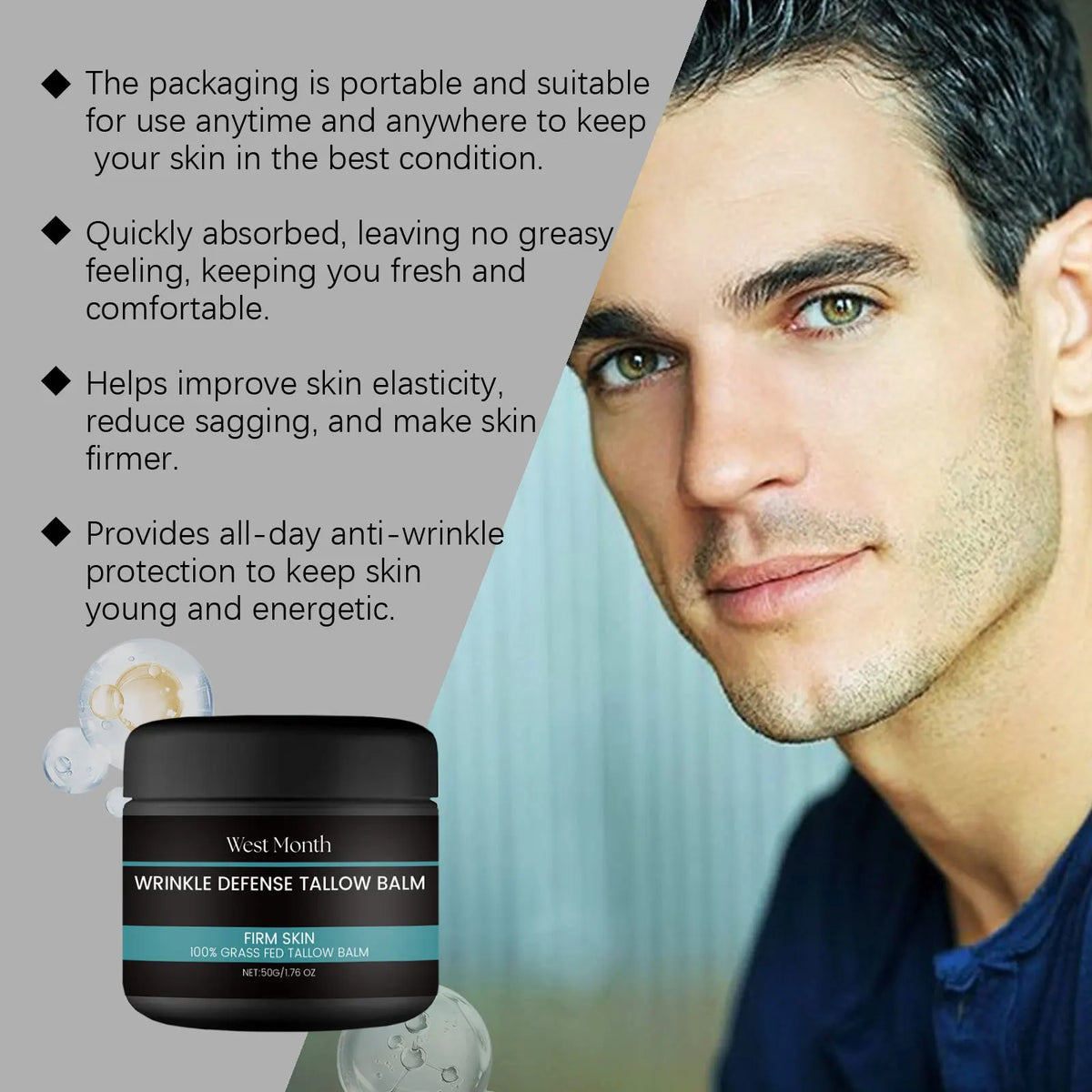 WEST MONTH Men's Collagen Firming Cream – Anti-Aging Moisturizer Men's Face Cream SWANS