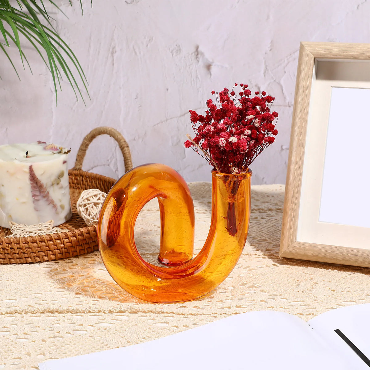 Modern Clear Plastic Vase – Aesthetic Flower & Hydroponics Decor Decorative Vase SWANS