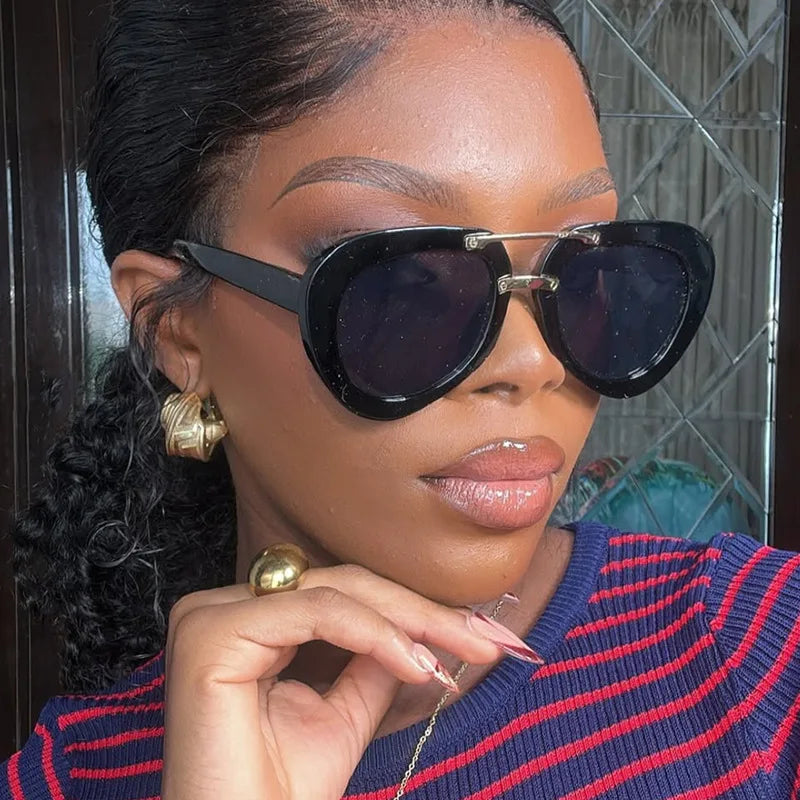 TOYEARN Pilot Sunglasses UV400 Big Frame Vintage Unisex Pilot Sunglasses SWANS