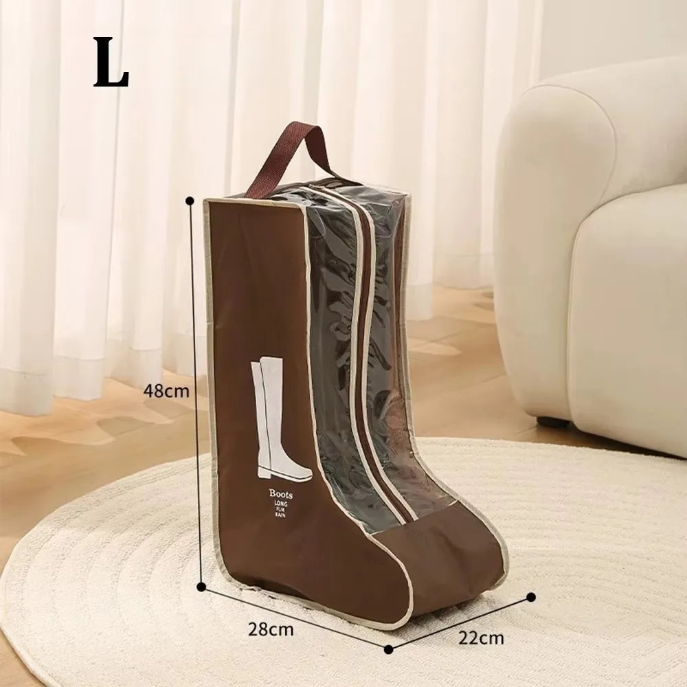 Waterproof Tall Boots Storage Bag – Dustproof Shoe Organizer Boot Storage Bag SWANS Brown-L as shown