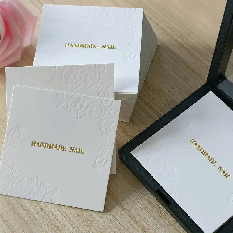 Rose Embossed Press-On Nail Display Cards 75mm – 20 Pack Nail Display Cards SWANS