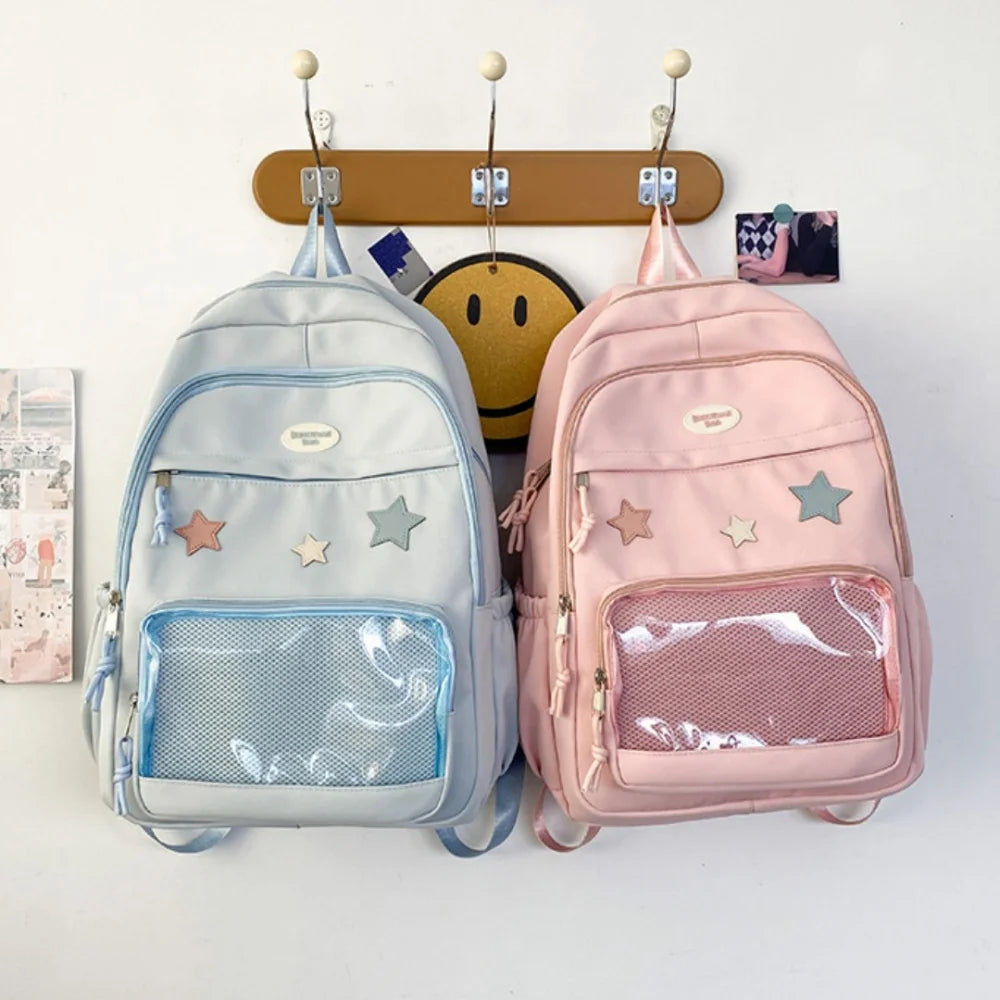 Y2K Transparent Ita Backpack – Cute Badge Display School Bag Ita Backpack SWANS