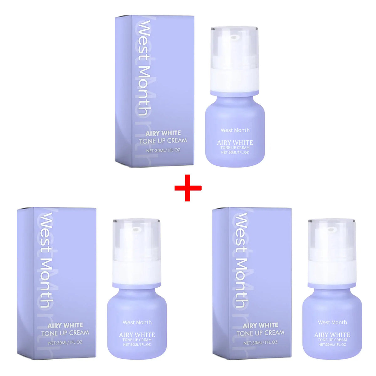WEST MONTH Brightening Tone-Up Face Cream 30ml – Moisturizing Brightening Face Cream SWANS 90ml boxed