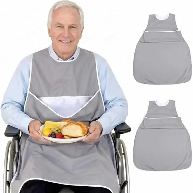 Adult Bibs for Men & Women – Waterproof Crumb Catcher Bib Adult Dining Bib SWANS