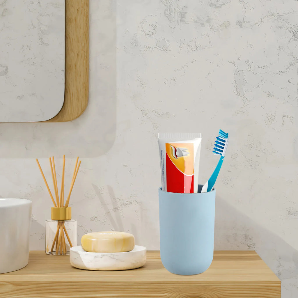 ROSENICE 4-Pack Plastic Bathroom Tumblers – Toothbrush Cups Bathroom Tumbler Set SWANS