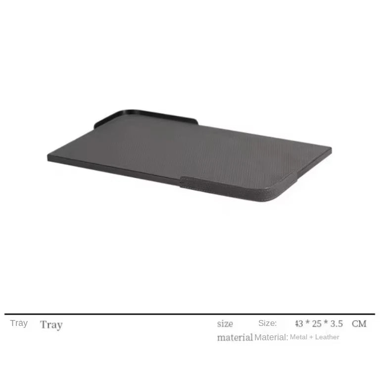 Nordic Leather Storage Tray – Woven Handle Jewelry Organizer Leather Storage Tray SWANS Storage Trays