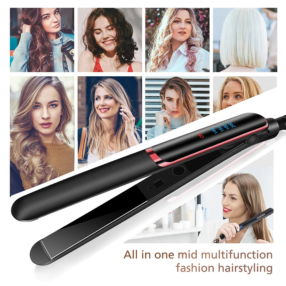 YIBER 2-in-1 Negative Ion Hair Straightener & Curling Iron Hair Straightener Flat Iron SWANS
