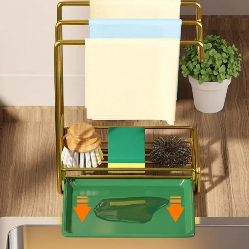 SWANS Kitchen Sink Drain Rack Utensil & Sponge Organizer Kitchen Dish Rack SWANS