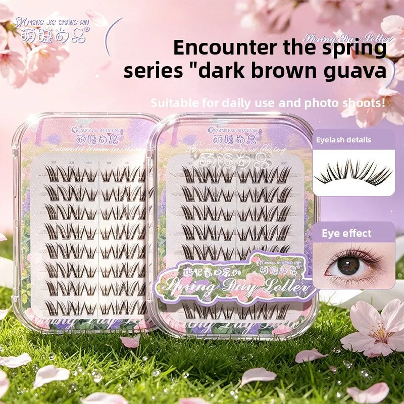 Dark Brown Pre-Glued Cluster False Lashes – Wispy & Natural Individual Cluster Lashes SWANS