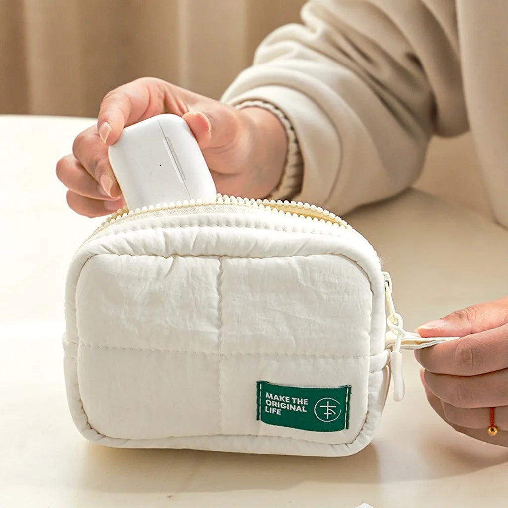 SWANS Waterproof Nylon Cosmetic Bag – Multi-Use Storage Pouch Cosmetic Storage Bag SWANS Ivory As Show