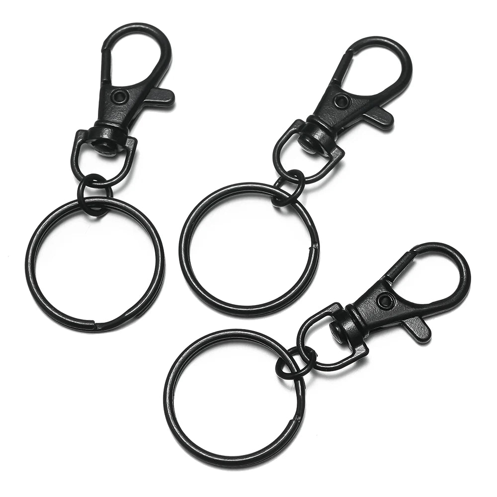Multicolor Lobster Clasp Keyring Hooks with Adjustable Buckle Jewelry Findings SWANS Black 5pcs