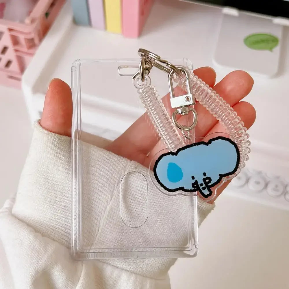 Transparent Acrylic ID Card Holder with Cartoon Keychain Card & ID Holder SWANS 5 United States
