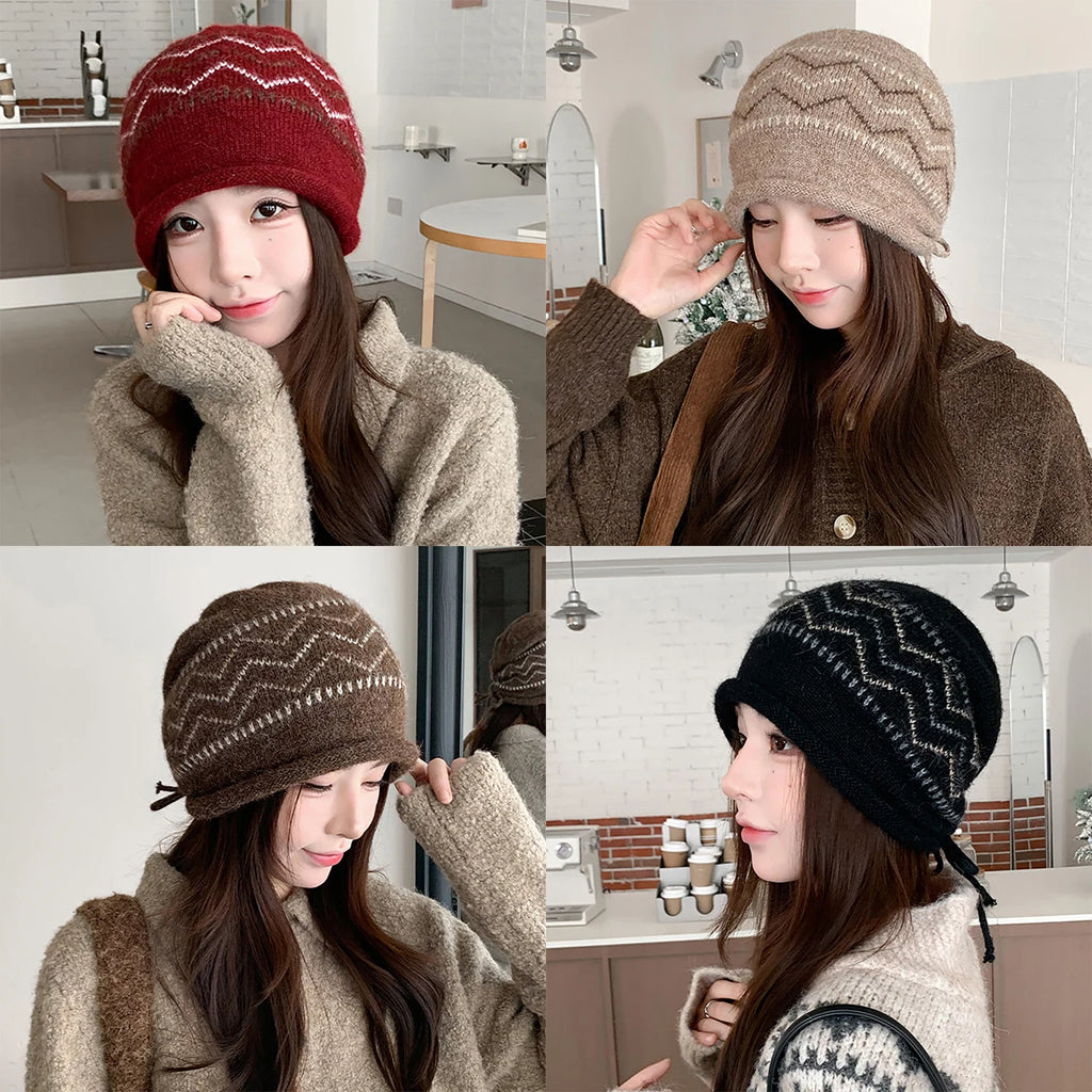 Women's Slouchy Knit Beanie – Soft Warm Winter Rolled Edge Hat Knit Winter Beanie SWANS