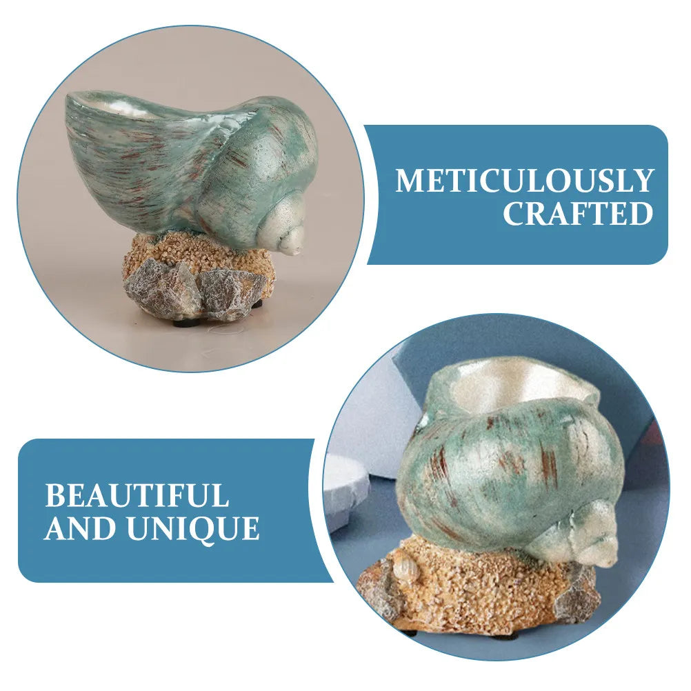 Extra Large Resin Seashell Statue – Coastal Ocean Home Decor Resin Shell Figurine SWANS
