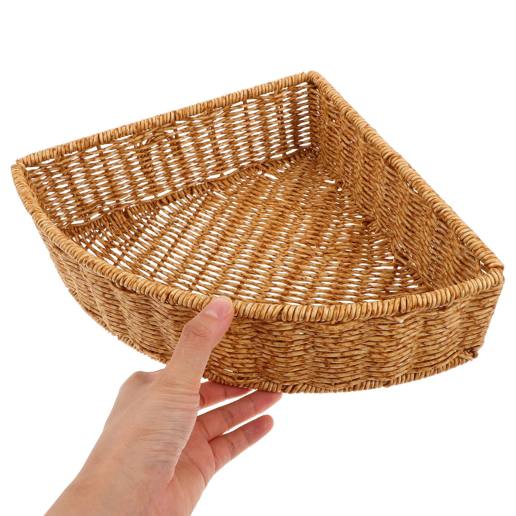 2-Pack Triangle Corner Storage Baskets – Bathroom & Kitchen Organizer Corner Storage Basket SWANS